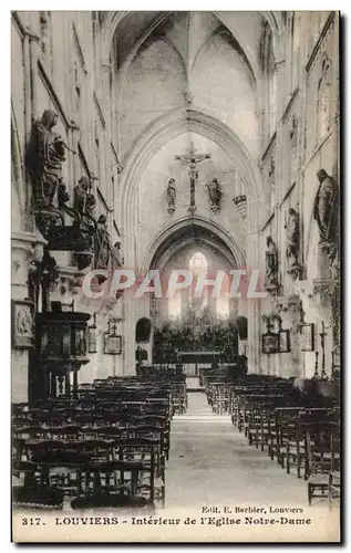 Cartes postales Louviers Interieur de l'eglise Notre Dame