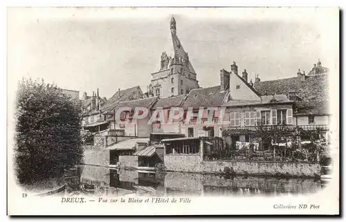 Cartes postales Dreux Vue sur la Blaise et l&#39hotel de ville