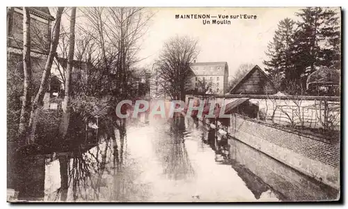 Cartes postales Maintenon Vue sur l&#39Eure Un moulin Mill