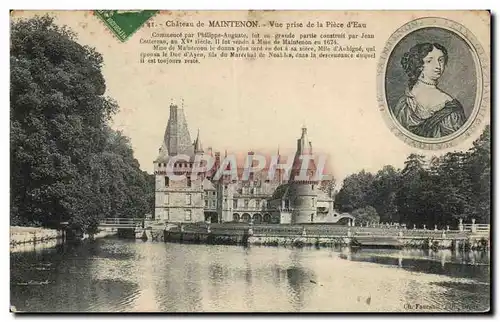 Ansichtskarte AK Maintenon Chateau Vue prise de la piece d&#39eau