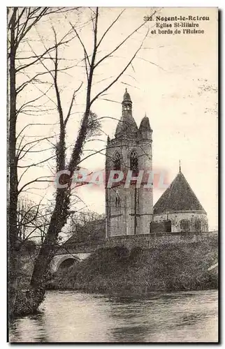 Cartes postales Nogent le Rotrou Eglise St Hilaire et bords de l&#39Huisne