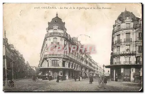Cartes postales Orleans La rue de la Republique et la rue Bannier