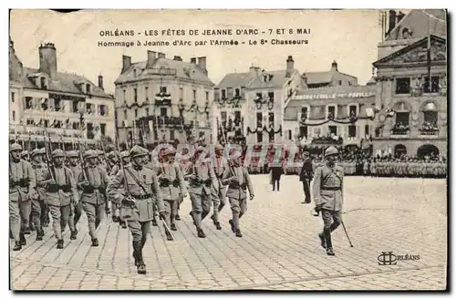 Cartes postales Orleans Les fetes de Jeanne d&#39arc 7 et 8 mai Hommage a Jeanne d&#39arc par l&#39armee Le 8eme