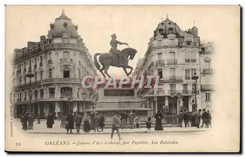 Ansichtskarte AK Orleans Jeanne d&#39arc a cheval par Foyatier Les rotondes