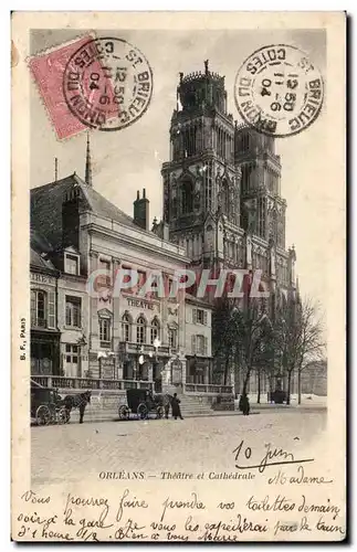 Cartes postales Orleans Theatre et Cathedrale