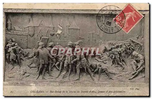 Cartes postales Orleans Bas relief de la sttaue de Jeanne d&#39arc Jeanne d&#39arc prisonniere