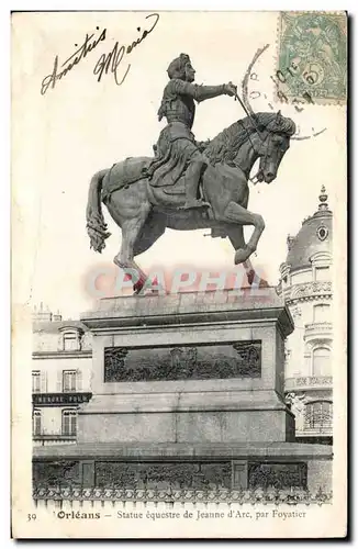 Ansichtskarte AK Orleans Statue equestre de Jeanne d&#39arc par Foyatier