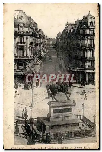 Cartes postales Orleans Rue de la Republique Statue de Jeanne d&#39arc