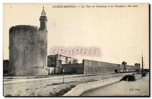 Cartes postales Aigues Mortes La tour de Constance et les remparts Cote Nord