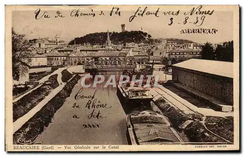 Cartes postales Beaucaire Vue generale sur le canal