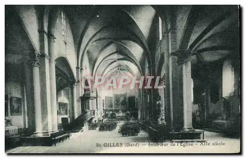 Cartes postales St Gilles Interieur de l'eglise