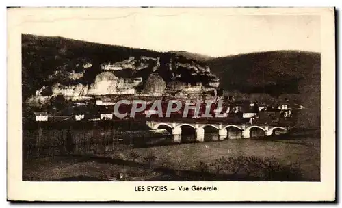 Cartes postales Les Eyzies Vue generale (au dos Prehistoire Periode Robenhausienne Neolithique)