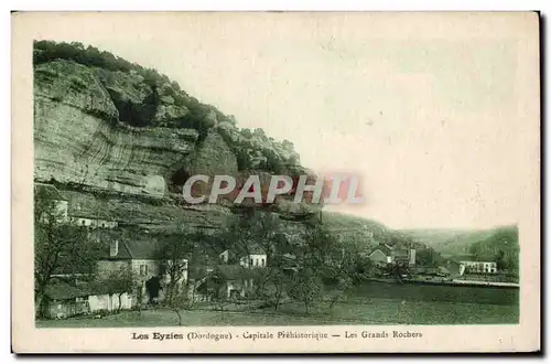 Cartes postales Les Eyzies Capitale prehistorique Les grands rochers