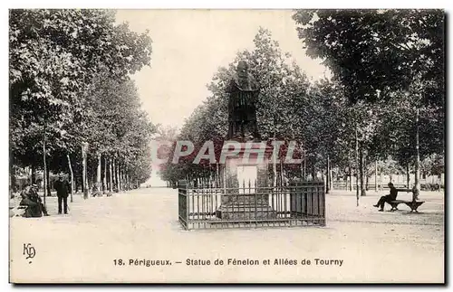 Cartes postales Perigueux Statue de Fenelon et allees de Tourny