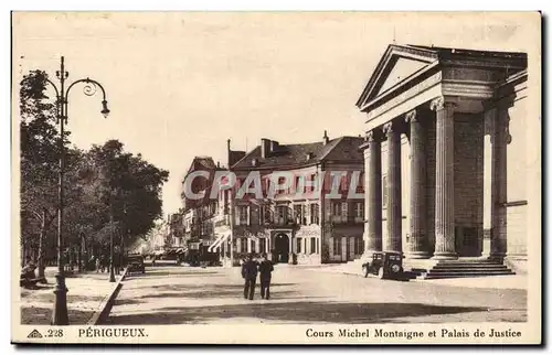 Cartes postales Perigueux Cours Michel Montaigne et palais de justice