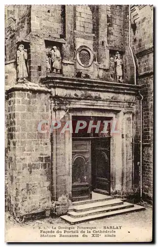 Cartes postales Sarlat Facade du portail de la cathedrale