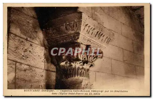 Ansichtskarte AK Montcaret Chapiteau gallo romain reemploye par les Benedictins dans l&#39eglise Saint Pierre au