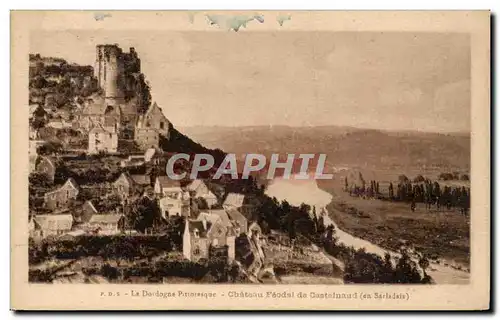 Ansichtskarte AK Castelnaud Le chateau feodal Au fond Beynac et son chateau