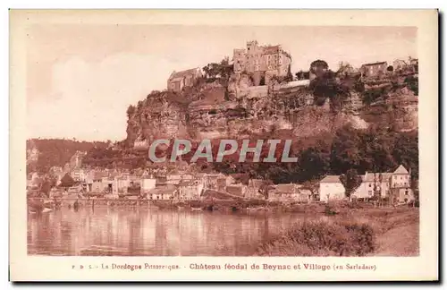 Ansichtskarte AK Chateau feodal de Beynac et village