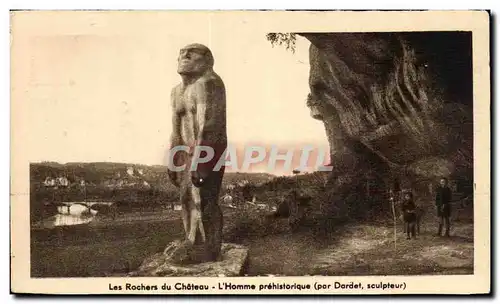 Cartes postales Dordogne Les rochers du chateau L&#39homme prehistorique (Dardet)