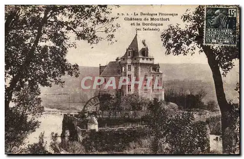 Cartes postales Dordogne Chateau de Montfort et la Dordogne