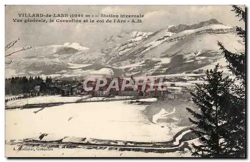 Cartes postales Villard de Lans Station hivernale Vue generale le Cornofion et le col de l&#39Arc