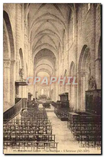 Cartes postales Saint Benoit sur Loire La basilique L&#39interieur