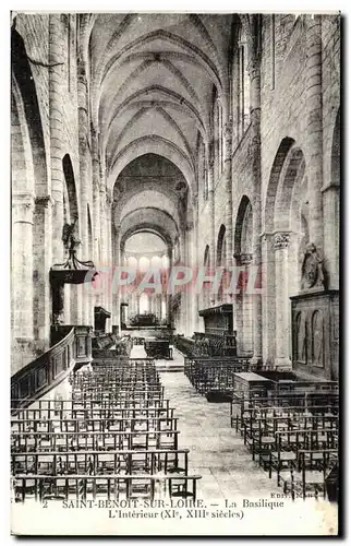 Cartes postales Saint Benoit sur Loire La basilique Interieur