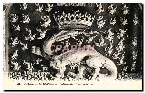 Cartes postales Blois Le chateau Embleme de Francois 1er