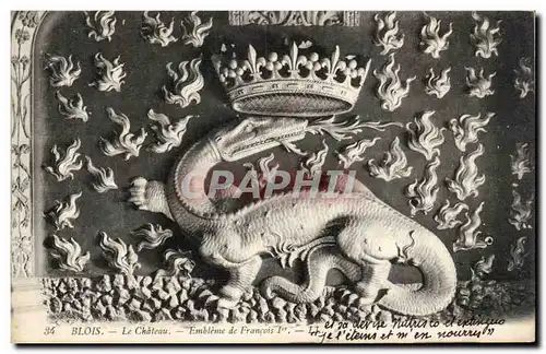 Cartes postales Blois Le chateau Chiffre de Francois 1er