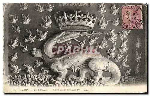 Cartes postales Blois Le chateau Embleme de Francois 1er