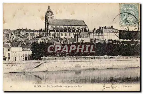 Ansichtskarte AK Blois La cathedrale Vue prise du pont