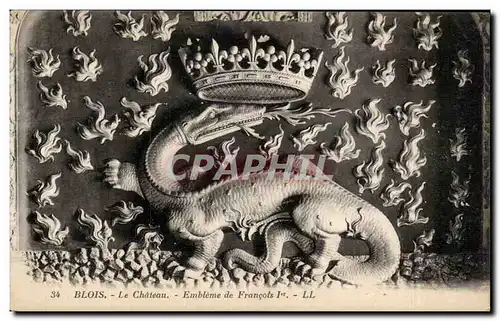 Cartes postales Blois Le chateau Embleme de Francois 1er