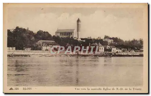 Cartes postales Blois Vue vers la nouvelle Eglise de ND de la Trinite