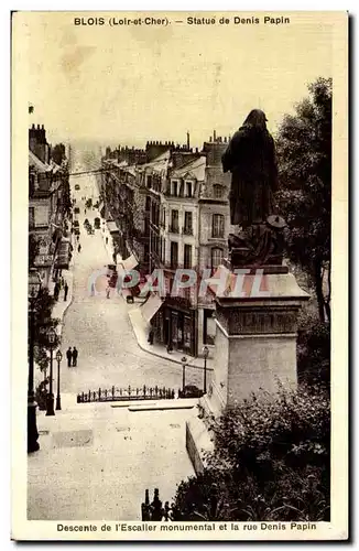 Cartes postales Blois Descente de l&#39escalier monumental et la rue Denis Papin