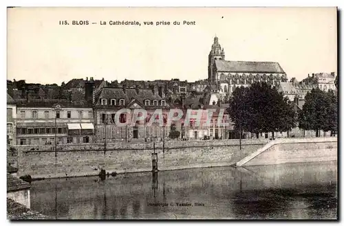 Ansichtskarte AK Blois La cathedrale Vue prise du pont