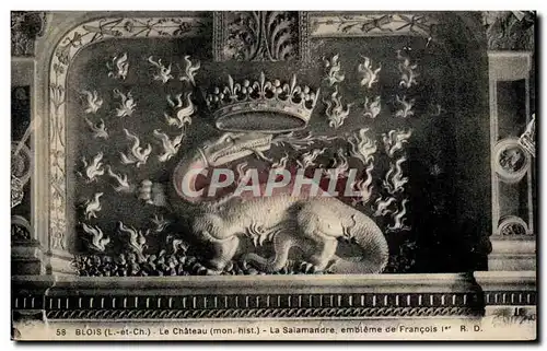 Cartes postales Blois Eglise Le chateau La Salamandre Embleme de Francois 1er