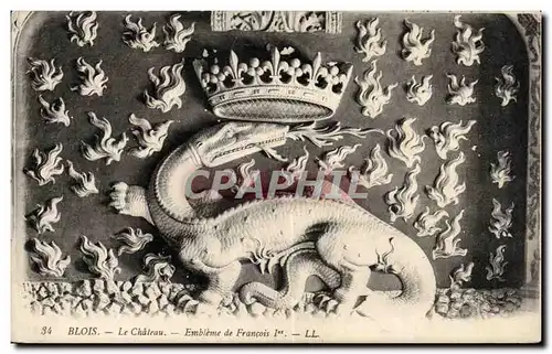 Cartes postales Blois Le chateau Embleme de Francois 1er