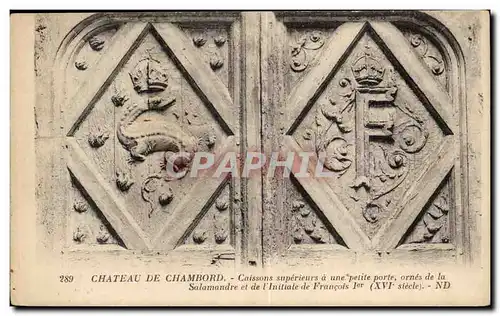 Ansichtskarte AK Chateau de Chambord Caissons superieurs a une petite porte ornes de la Salamandre et de l&#39ini