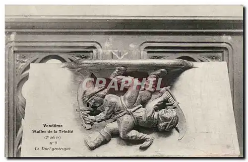 Cartes postales Vendome Stalles de la Trinite Le duel grotesque