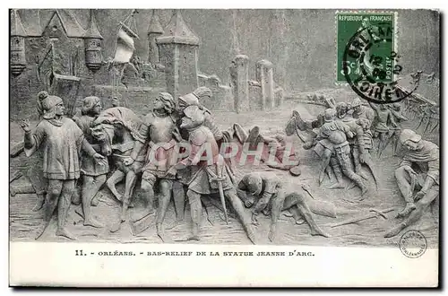 Cartes postales Orleans Bas relief de la statue Jeanne d&#39Arc