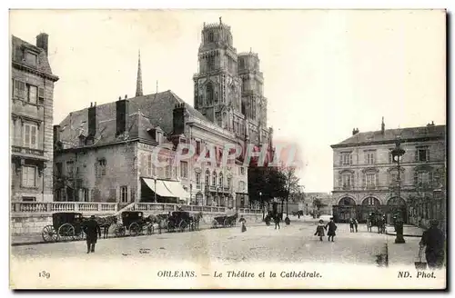 Ansichtskarte AK Orleans Le theatre et la cathedrale