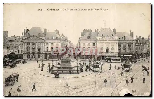 Cartes postales Orleans La place du Martroi et la rue Royale