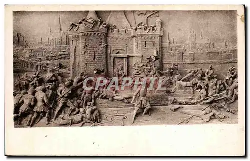 Cartes postales Orleans Bas relief de la statue de ste Jeanne d&#39arc par Vital Dubray Jeanne d&#39arc a l&#39a