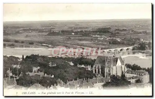 Cartes postales Orleans Vue generale vers le pont de Vierzon