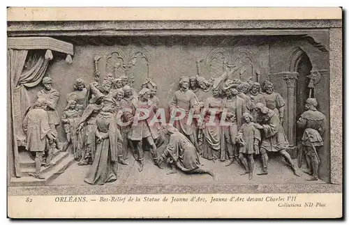 Ansichtskarte AK Orleans Bas relief de la statue de Jeanne d&#39arc Jeanne d&#39arc devant Charles VII