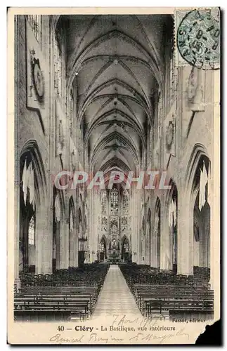 Cartes postales Clery La basilique Vue interieure