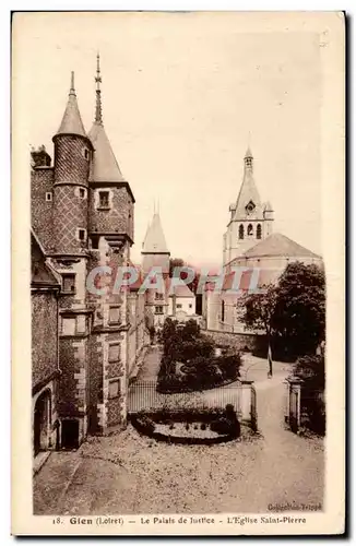 Ansichtskarte AK Gien Le palais de justice L&#39eglise Saint Pierre