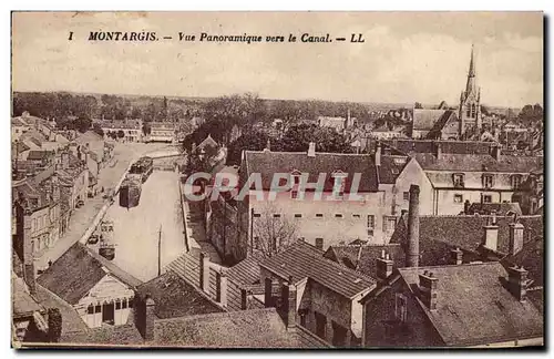 Ansichtskarte AK Montargis Vue panoramique vers le canal