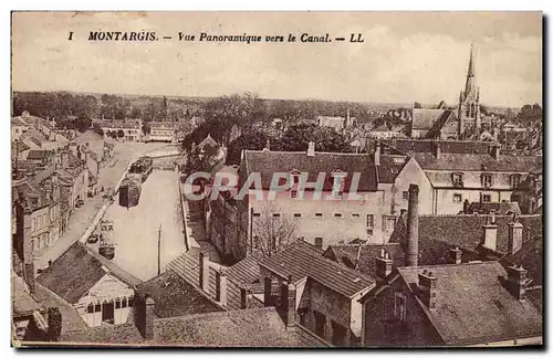Cartes postales Montargis Vue panoramique vers le canal
